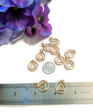 Gold AA Pendant Charms - Alcoholics Anonymous Cutout Style