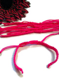 DIY Add A Charm Braided Friendship Bracelet - 5 Pcs Hot Pink