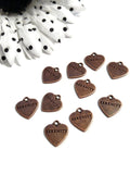 Serenity Heart Charms - Copper