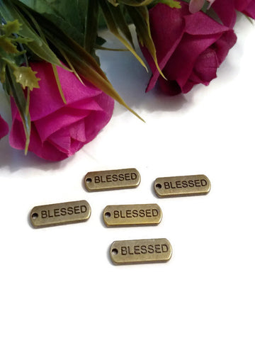 Bronze Blessed Pendant Charms Tags