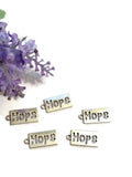Hope Tag Charm Pendants Silver Tone - 10 Pcs