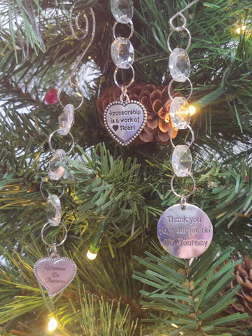 3 Pc Recovery Sponsor Tree Ornament Gift Set Holiday Decor - Sponsor Set
