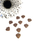 Serenity Heart Charms - Copper
