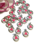 Pink Enamel Alcoholics Anonymous Cutout Charm Pendants