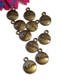 Bronze Believe Charms - Round