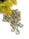Golden Antique Alcoholics Anonymous Cutout Pendant Charms