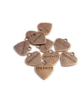 Serenity Heart Charms - Copper