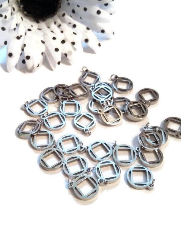 Stainless Steel NA Cutout Charms - SILVER