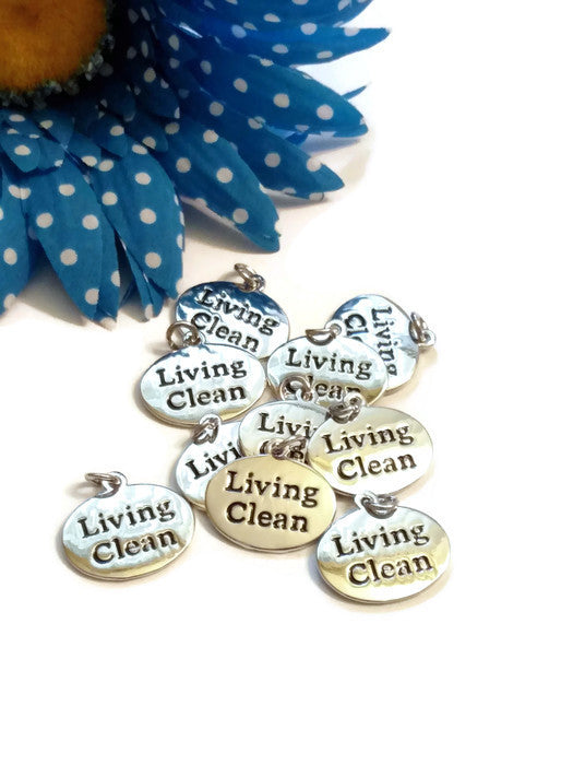 Living Clean Charms - Narcotics Anonymous 12 Step Recovery