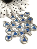 Blue Enamel Alcoholics Anonymous Cutout Charm Pendants