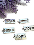 Hope Tag Charm Pendants Silver Tone - 10 Pcs