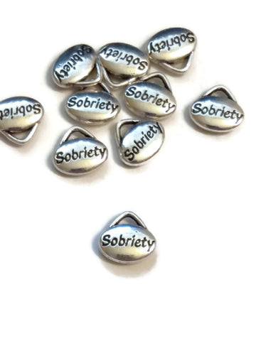 Sobriety Charms Beads Pendants - Alcoholics Anonymous - 10 Pcs