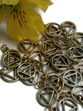 Golden Antique Alcoholics Anonymous Cutout Pendant Charms