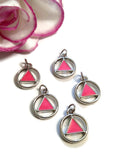 Pink Enamel Alcoholics Anonymous Cutout Charm Pendants