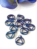 Stainless Steel AA Cutout Charms - Blue