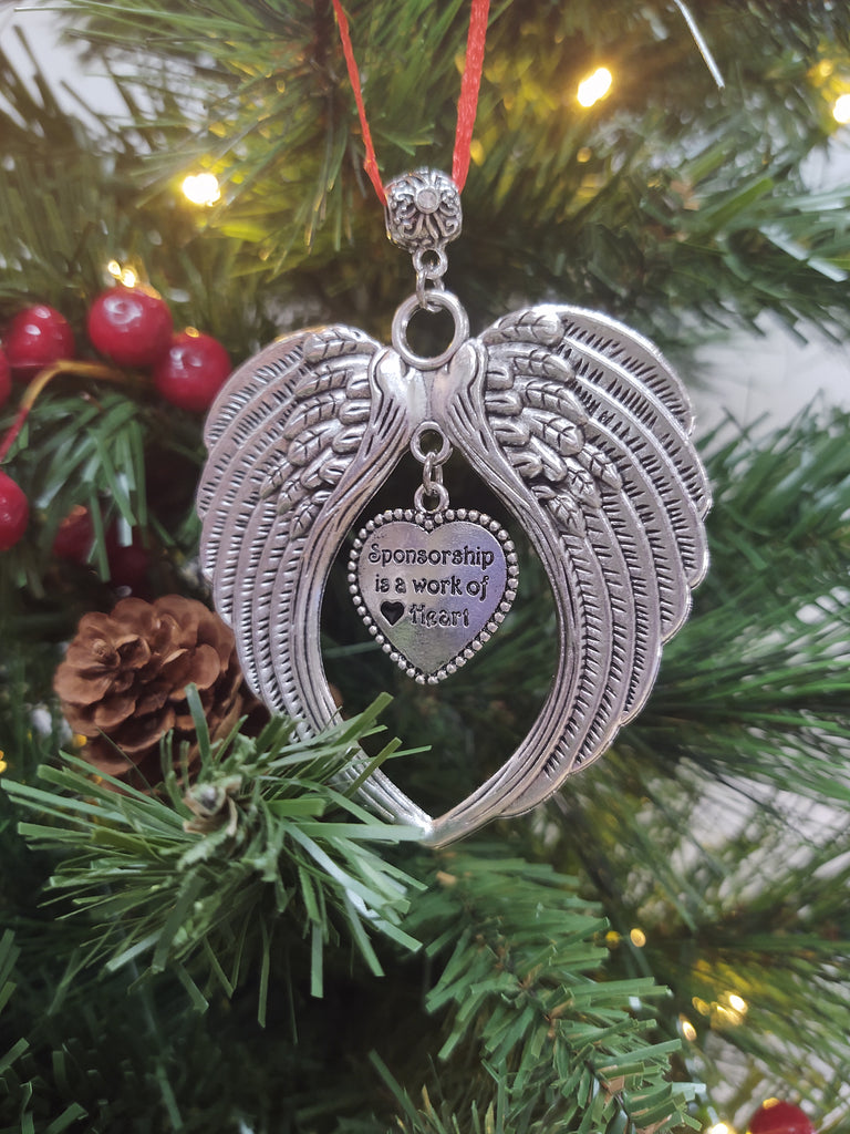 Recovery Sponsor Tree Ornament Angel Wings Gift - Sponsor Wings