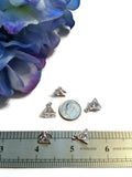 Triangle Floating Crystal Charm Pendant - AA Alcoholics Anonymous - 10 Pcs