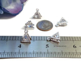 Triangle Floating Crystal Charm Pendant - AA Alcoholics Anonymous - 10 Pcs