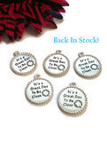 It's A Great Day To Be Clean Narcotics Anonymous Pendant Charms - Shiny Silver Finish