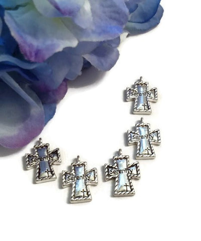 Serenity Cross Pendant Charms - Inspirational Religious Prayer 10pcs