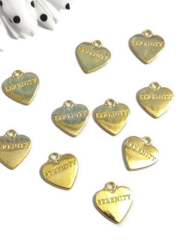 Serenity Heart Charms - Gold