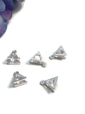 Triangle Floating Crystal Charm Pendant - AA Alcoholics Anonymous - 10 Pcs