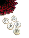 It's A Great Day To Be Clean Narcotics Anonymous Pendant Charms - Shiny Silver Finish
