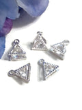 Triangle Floating Crystal Charm Pendant - AA Alcoholics Anonymous - 10 Pcs