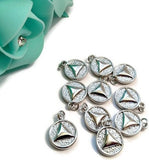 Silver Tone AA Charm Pendants – Alcoholics Anonymous - Solid Style