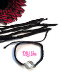 DIY Add A Charm Braided Nylon Friendship Bracelet - 5 Pcs Black