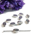 Courage Slide Beads Silver Tone Charms