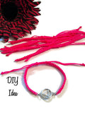 DIY Add A Charm Braided Friendship Bracelet - 5 Pcs Hot Pink