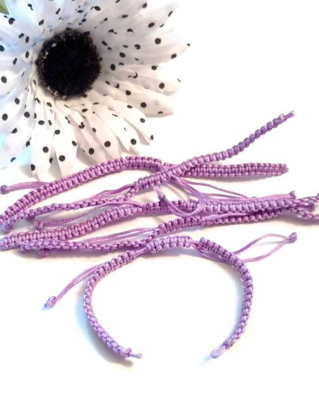 DIY Add A Charm Braided Friendship Bracelet - 5 Pcs Light Purple