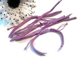 DIY Add A Charm Braided Friendship Bracelet - 5 Pcs Light Purple