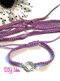DIY Add A Charm Braided Friendship Bracelet - 5 Pcs Light Purple
